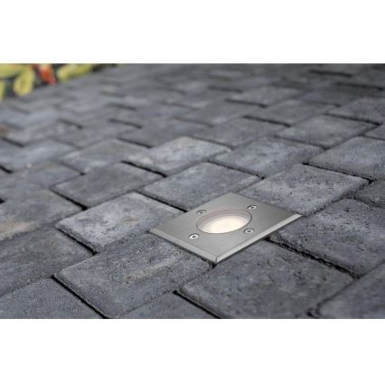 Nordlux - Udendørs indkørselslampe PATO 1xGU10/35W/230V IP65 mat krom kantet
