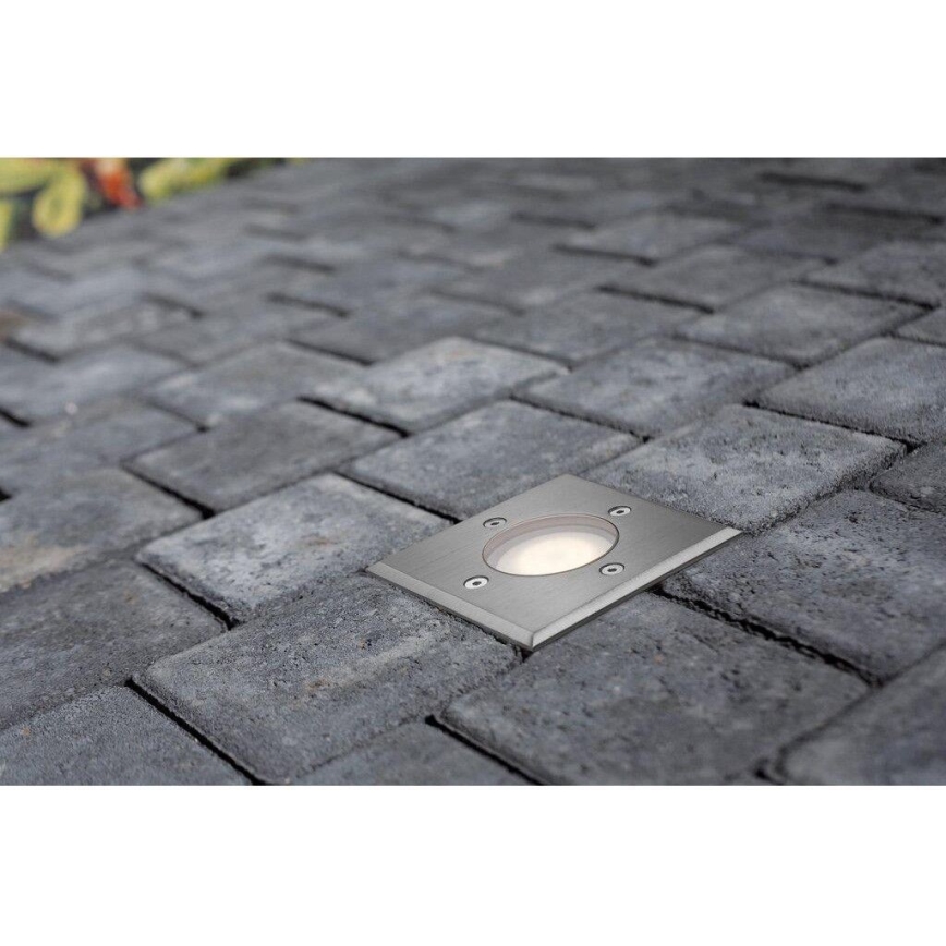 Nordlux - Udendørs indkørselslampe PATO 1xGU10/35W/230V IP65 mat krom kantet