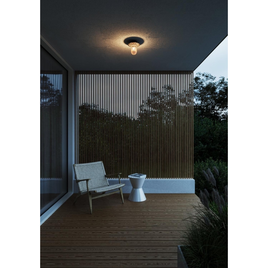 Nordlux - Udendørs loftlampe JANUKA 1xE27/60W/230V IP54 sort