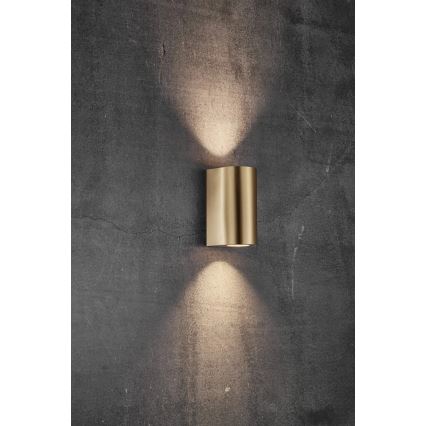 Nordlux - Udendørs vægarmatur CANTO 2xGU10/28W/230V IP44 messing