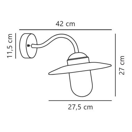 Nordlux - Udendørs vægarmatur LUXEMBOURG 1xE27/60W/230V IP54 kobber