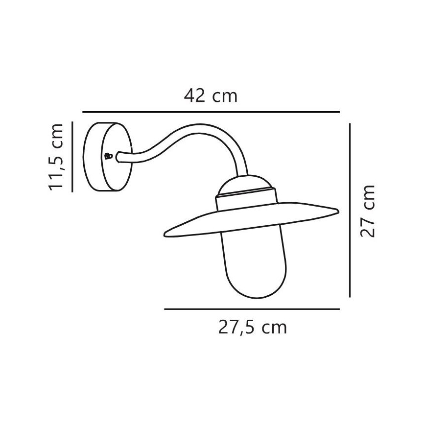 Nordlux - Udendørs vægarmatur LUXEMBOURG 1xE27/60W/230V IP54 kobber