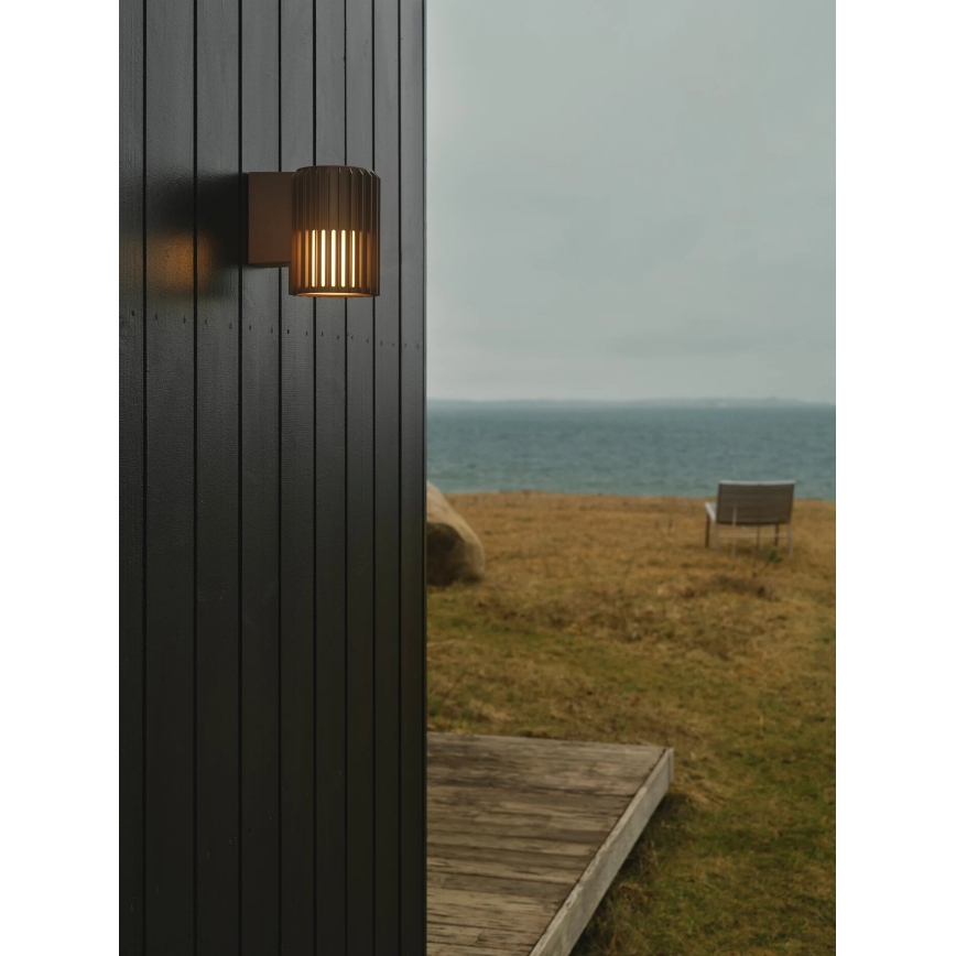 Nordlux - Udendørs væglampe ALUDRA 1xE27/15W/230V brun