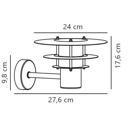 Nordlux - Udendørs væglampe BASTIA 1xE14/12W/230V IP54 mat krom