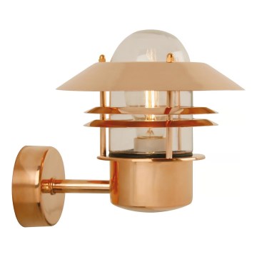 Nordlux - Udendørs væglampe BLOKHUS 1xE27/60W/230V IP54 kobber
