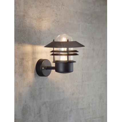 Nordlux - Udendørs væglampe BLOKHUS 1xE27/60W/230V IP54 sort