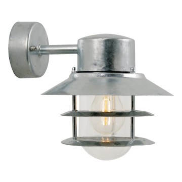 Nordlux - Udendørs væglampe BLOKHUS 1xE27/60W/230V IP54 sølvfarvet