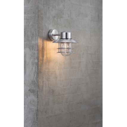 Nordlux - Udendørs væglampe BLOKHUS 1xE27/60W/230V IP54 sølvfarvet