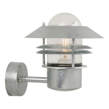 Nordlux - Udendørs væglampe BLOKHUS 1xE27/60W/230V IP54 sølvfarvet