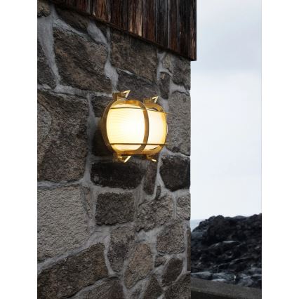 Nordlux - Udendørs væglampe HELFORD 1xE27/12,5W/230V IP64 messing