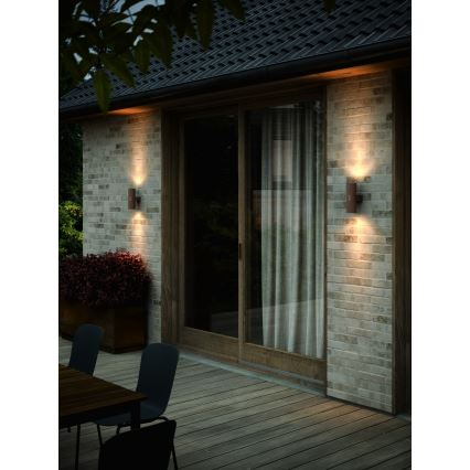 Nordlux - Udendørs væglampe KYKLOP 2xGU10/25W/230V IP54 brun