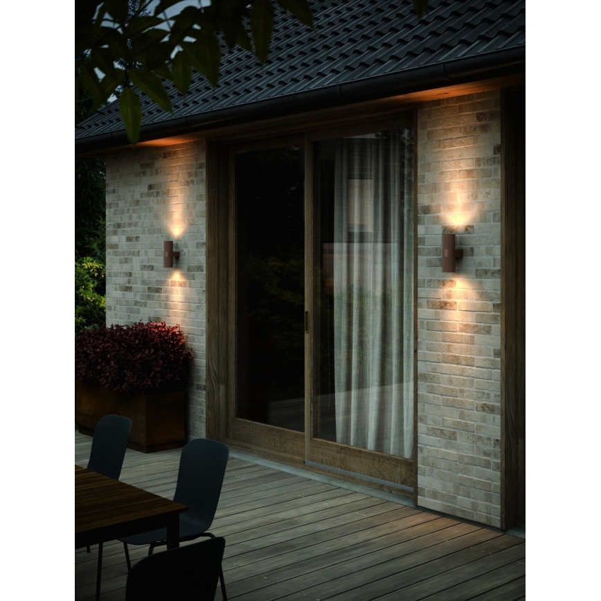 Nordlux - Udendørs væglampe KYKLOP 2xGU10/25W/230V IP54 brun