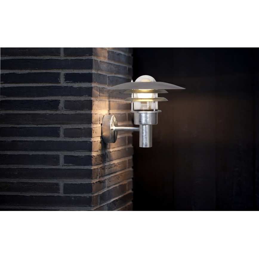 Nordlux - Udendørs væglampe LONSTRUP 1xE27/60W/230V IP44 sølvfarvet