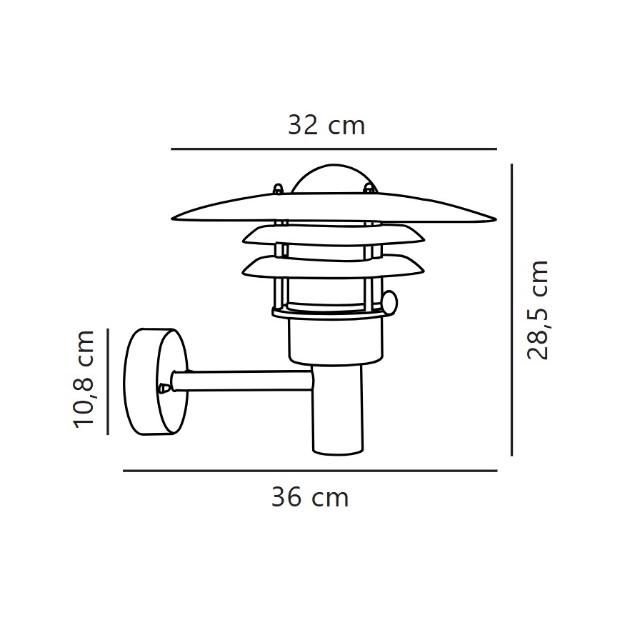 Nordlux - Udendørs væglampe LONSTRUP 1xE27/60W/230V IP44 sølvfarvet