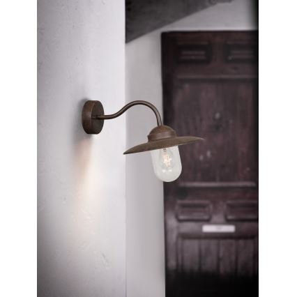 Nordlux - Udendørs væglampe LUXEMBOURG 1xE27/60W/230V IP54 brun/patina