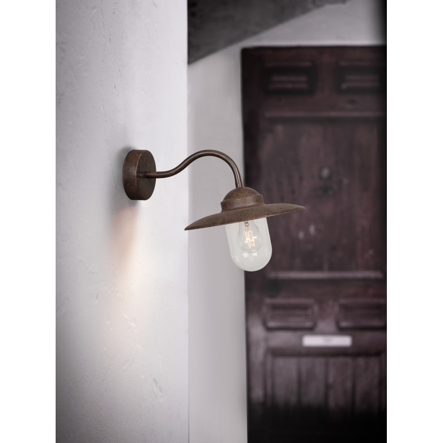Nordlux - Udendørs væglampe LUXEMBOURG 1xE27/60W/230V IP54 brun/patina