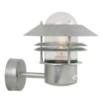 Nordlux - Udendørs væglampe med sensor BLOKHUS 1xE27/60W/230V IP54