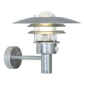 Nordlux - Udendørs væglampe med sensor LONSTRUP 1xE27/60W/230V IP44 sølv
