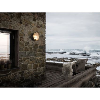 Nordlux - Udendørs væglampe POLPERRO 1xE27/12,5W/230V IP64 messing