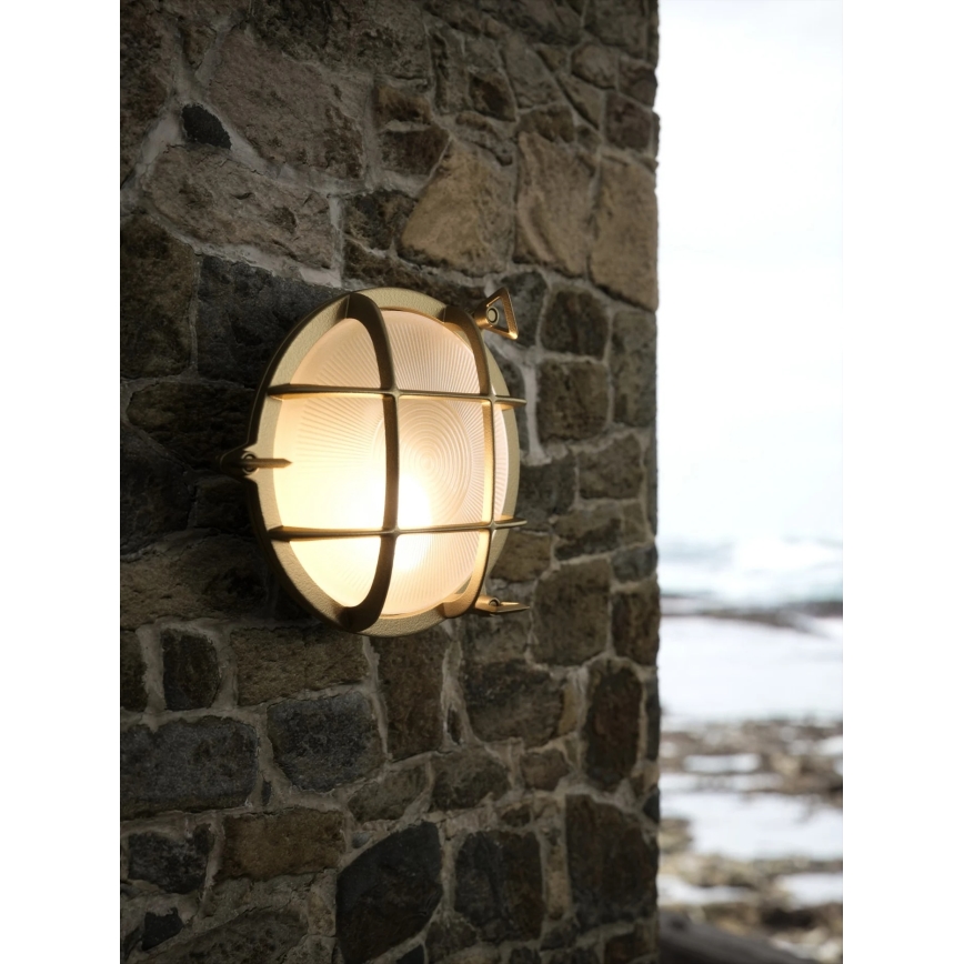 Nordlux - Udendørs væglampe POLPERRO 1xE27/12,5W/230V IP64 messing