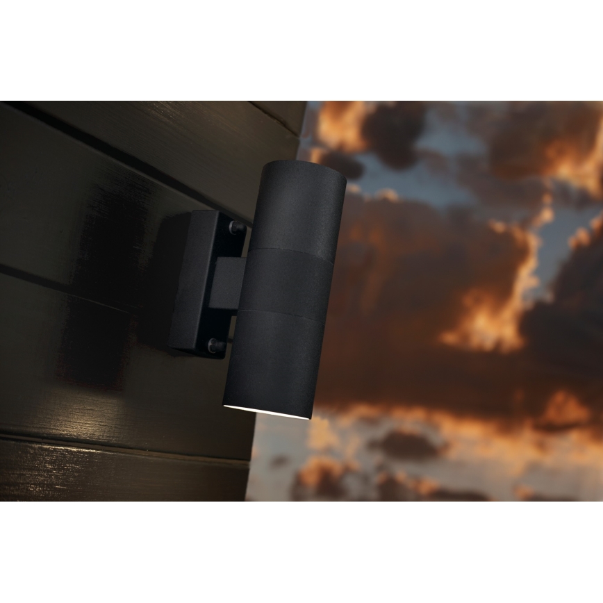 Nordlux - Udendørs væglampe TIN 2xGU10/35W/230V IP54 sort
