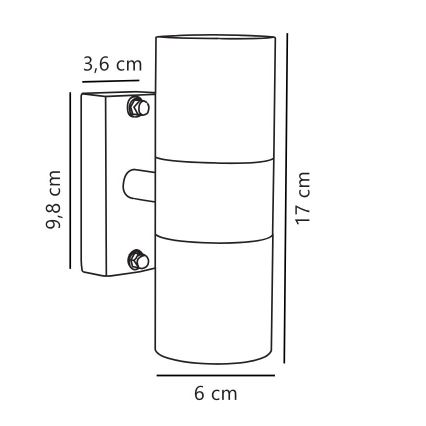 Nordlux - Udendørs væglampe TIN 2xGU10/35W/230V IP54 sort