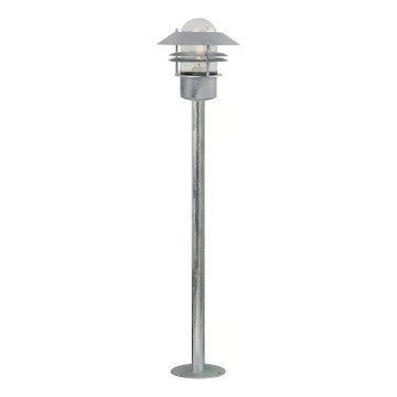 Nordlux - Udendørslampe BLOKHUS 1xE27/60W/230V IP54 sølvfarvet 92 cm