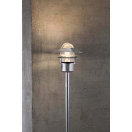 Nordlux - Udendørslampe BLOKHUS 1xE27/60W/230V IP54 sølvfarvet 92 cm