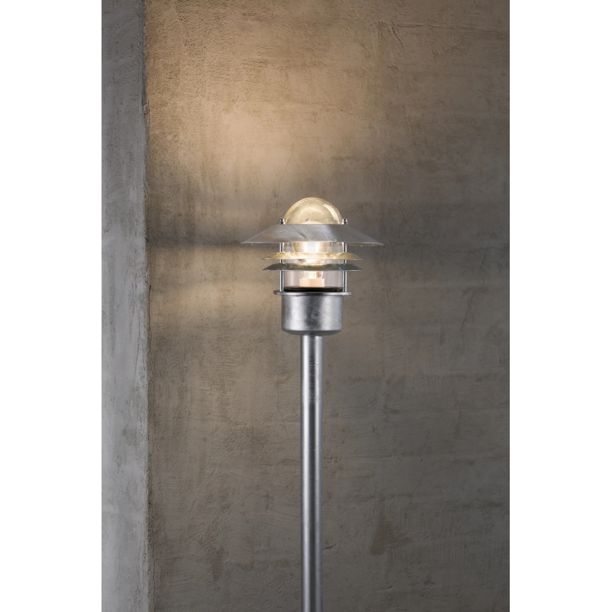 Nordlux - Udendørslampe BLOKHUS 1xE27/60W/230V IP54 sølvfarvet 92 cm