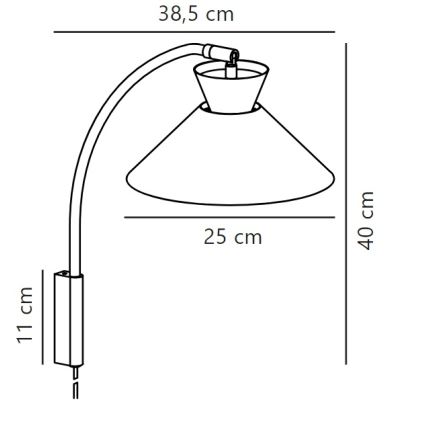 Nordlux - Væglampe DIAL 1xE27/40W/230V grå