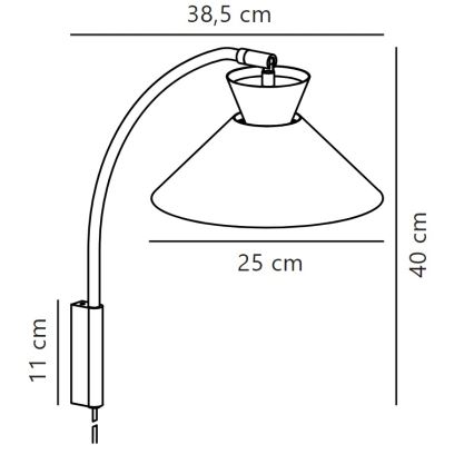 Nordlux - Væglampe DIAL 1xE27/40W/230V sort