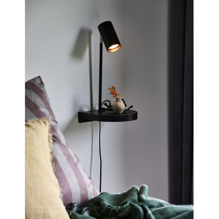 Nordlux - Væglampe med hylde CODY 1xGU10/15W/230V sort