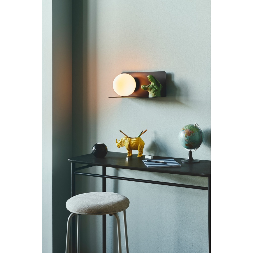 Nordlux - Væglampe med hylde LILIBETH 1xE14/25W/230V sort
