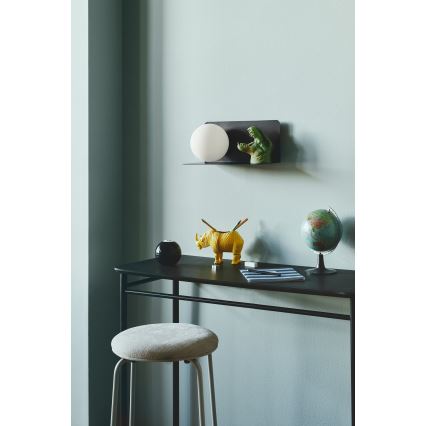 Nordlux - Væglampe med hylde LILIBETH 1xE14/25W/230V sort