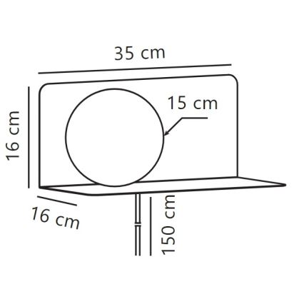 Nordlux - Væglampe med hylde LILIBETH 1xE14/25W/230V sort