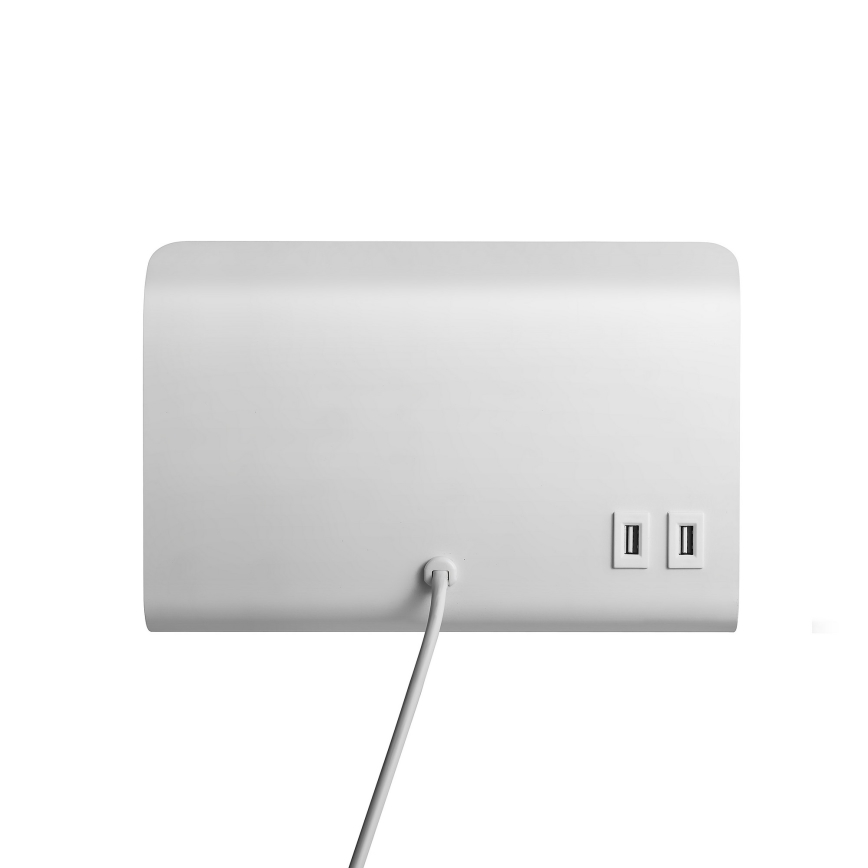 Nordlux - Vægspot med en hylde og USB ROOMI 1xGU10/8W/230V hvid