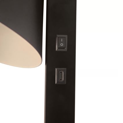Nordlux - Væglampe med USB WILMER 1xE14/40W/230V sort