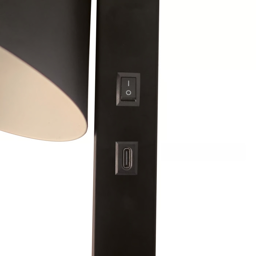Nordlux - Væglampe med USB WILMER 1xE14/40W/230V sort