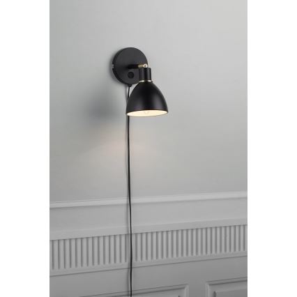 Nordlux - Væglampe RAY 1xE14/25W/230V sort