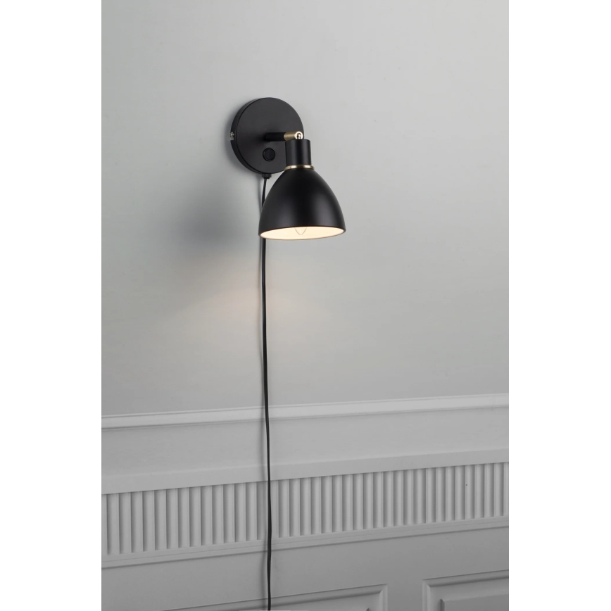 Nordlux - Væglampe RAY 1xE14/25W/230V sort