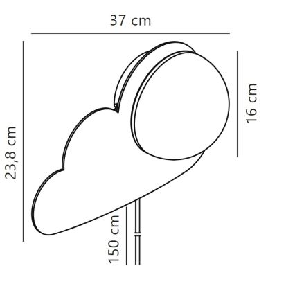 Nordlux - Væglampe til børn SKYKU CLOUD 1xE14/25W/230V sky