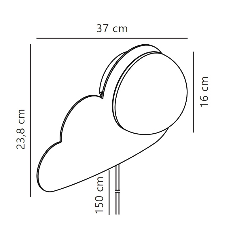 Nordlux - Væglampe til børn SKYKU CLOUD 1xE14/25W/230V sky