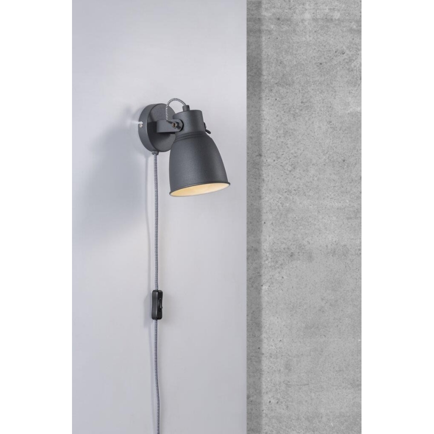 Nordlux - Vægspot ADRIAN 1xE27/25W/230V antracit