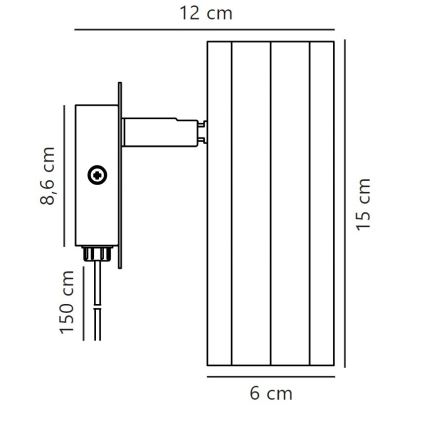 Nordlux - Vægspot ALANIS 1xGU10/15W/230V sort
