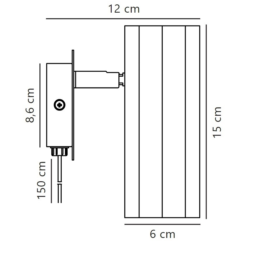 Nordlux - Vægspot ALANIS 1xGU10/15W/230V sort
