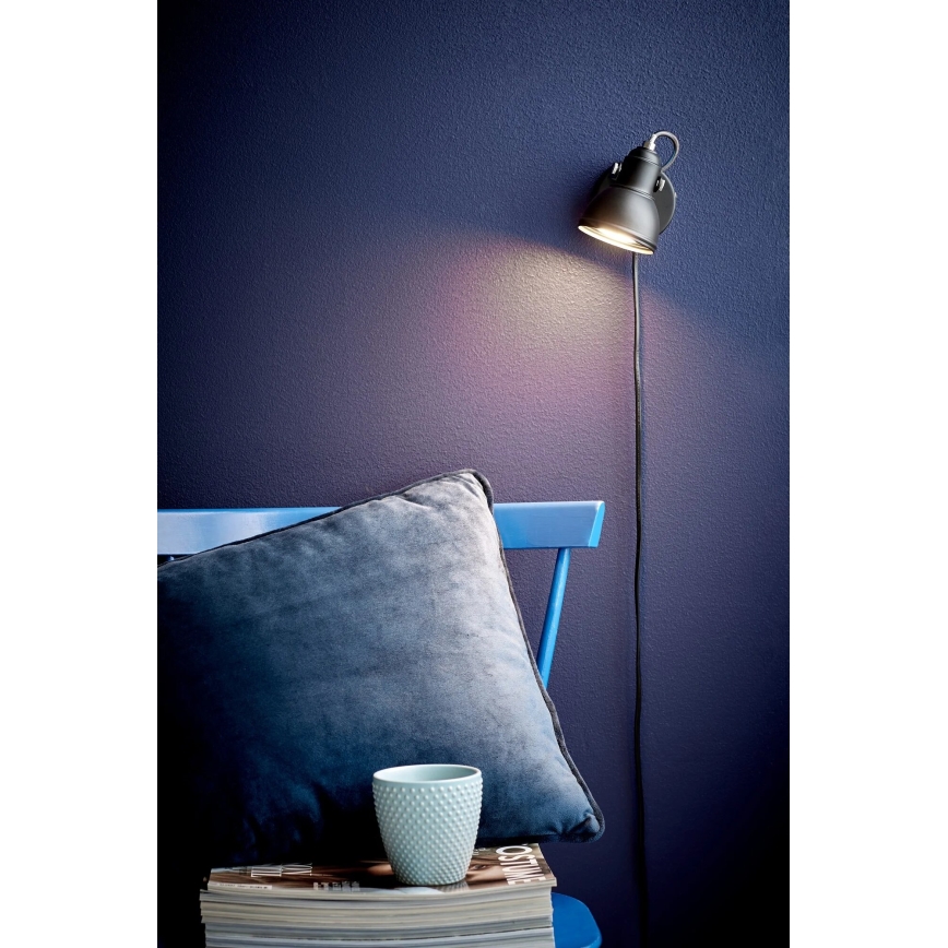 Nordlux - Vægspot ASLAK 1xGU10/35W/230V sort