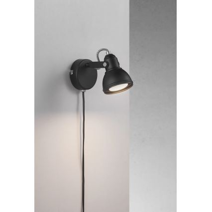 Nordlux - Vægspot ASLAK 1xGU10/35W/230V sort