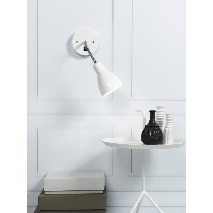 Nordlux - Væg flexible spotlampe CYCLONE 1xE14/15W/230V hvid