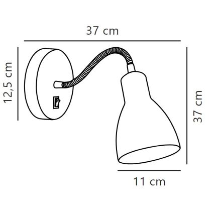 Nordlux - Væg flexible spotlampe CYCLONE 1xE14/15W/230V hvid