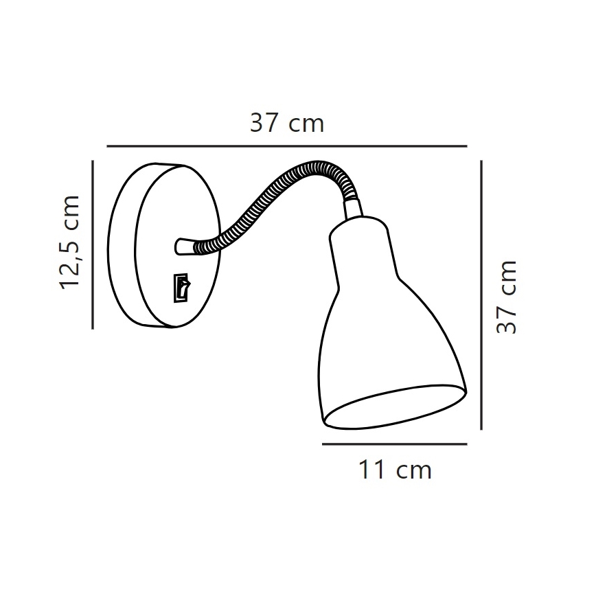Nordlux - Væg flexible spotlampe CYCLONE 1xE14/15W/230V hvid